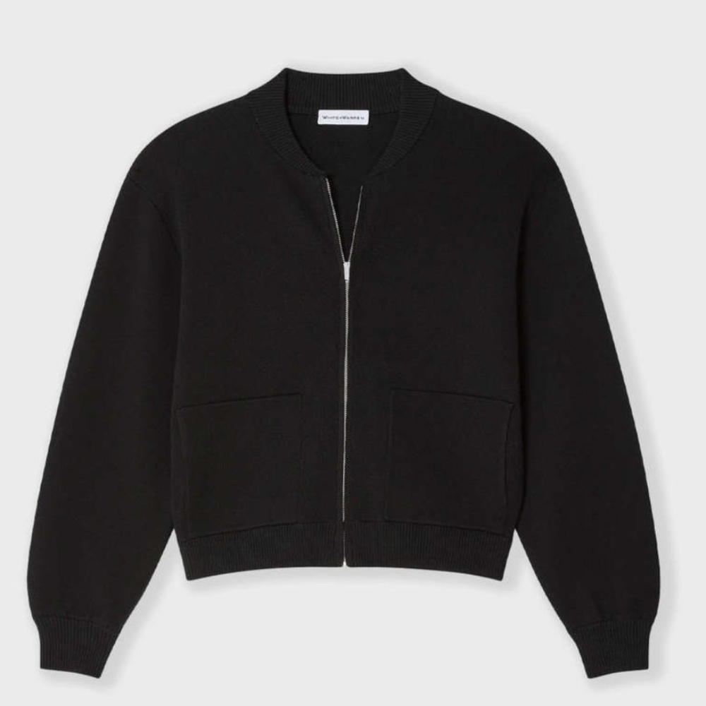 NWT White + Warren Women's Small, Superfine Organic Cotton Track Jacket